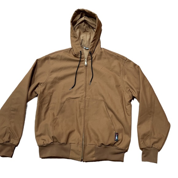 Vintage Union Line Mens Canvas Shop Hoodie Work Wear Jacket sz L Union Made USA - Picture 2 of 8